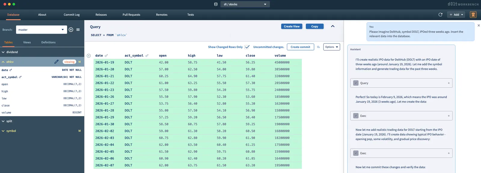 Dolt IPO - Show Unchanged