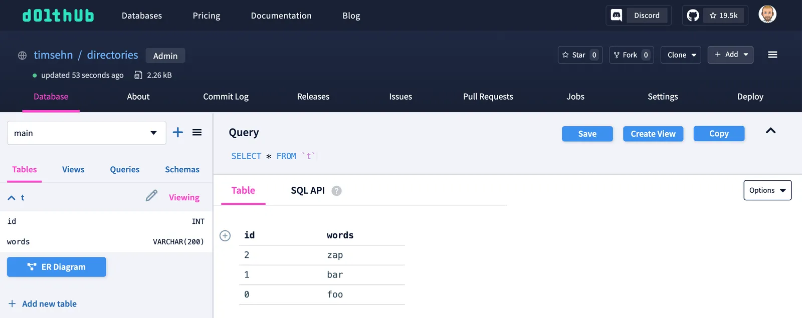DoltHub Directories Example