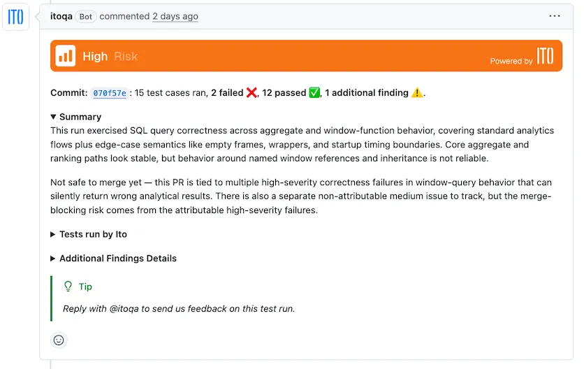 Ito summary comment