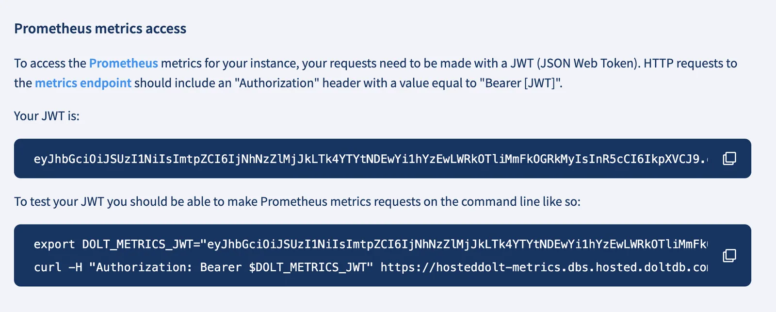Prometheus Metrics Access
