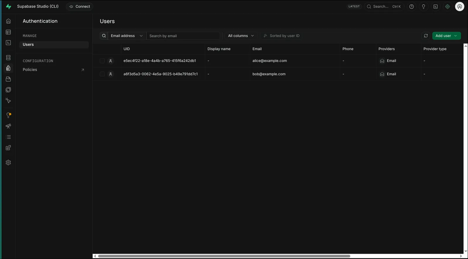 Studio Create Users