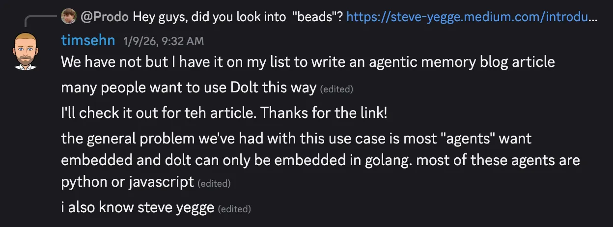 We have not but I have it on my list to write an agentic memory blog article